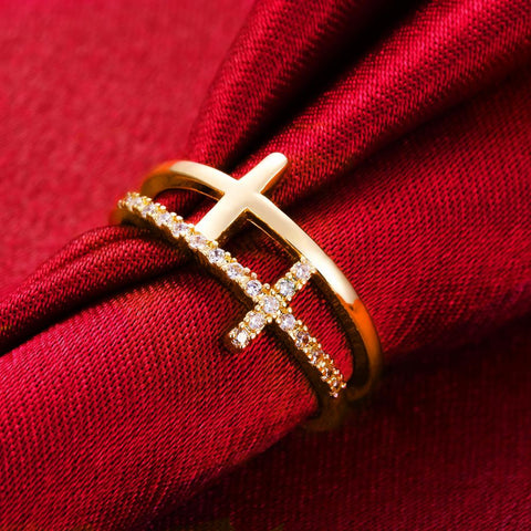 Image of Crystal Cross Ring