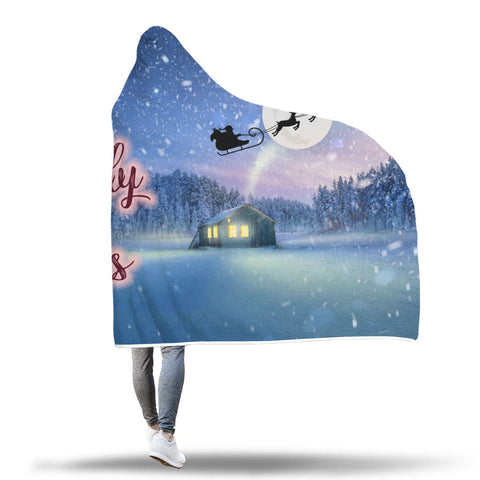 Image of "Holly Jolly" Christmas Hooded Blanket