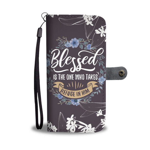 Image of "His Refuge" Psalm 34:8 Christian Wallet Phone Case