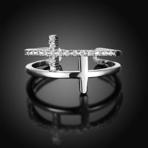 Crystal Cross Ring