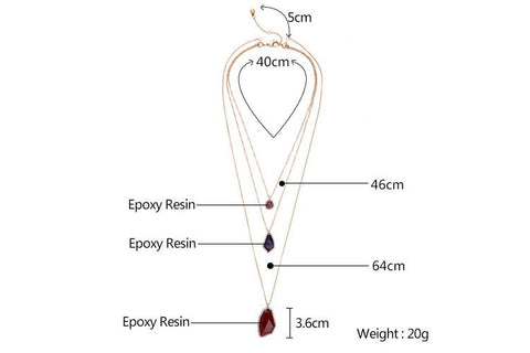 Image of Triple Chain Staggered Necklace