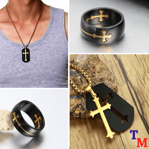 Saviour Holy Cross Ring/Necklace Bundle