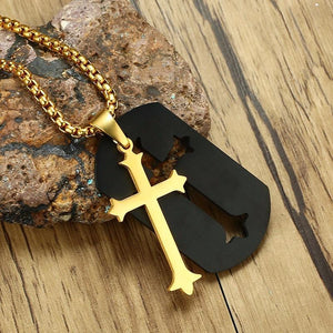 Saviour Holy Cross Dogtag Necklace and Ring